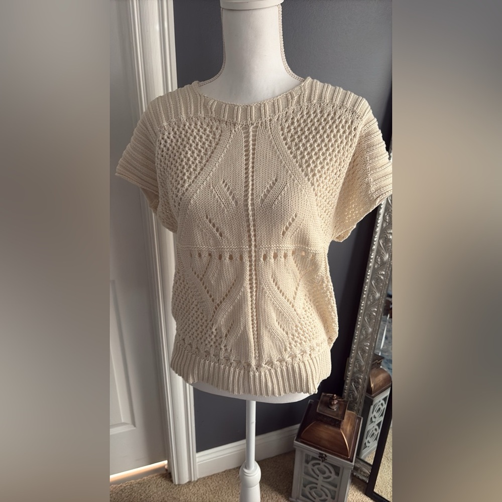 Another Love Medium Elegant Cream Knit Sweater
